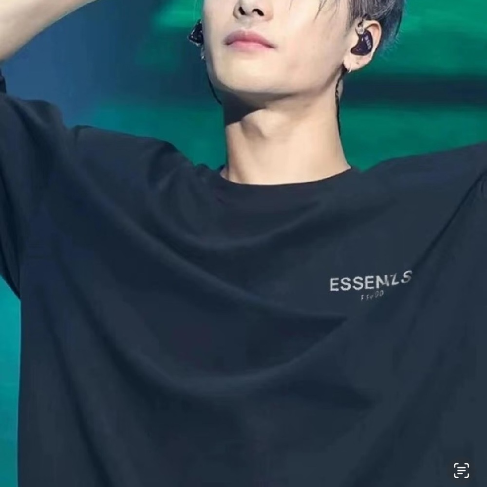 Essentials Black Short Sleeve Tee with Minimal Design